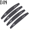 BIN Nail Supplies 100 180 Grit Black EVA Nail Files Half Moon for Acrylic Nails Emery Boards Quality E File