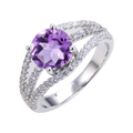 Abiding Jewelry Hot Sale Cheap Jewelry 925 Sterling Silver Amethyst Rings Trendy Rings Women