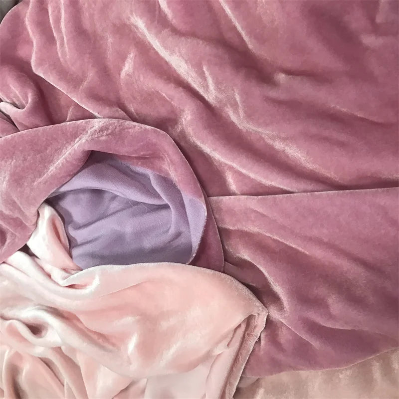 Pure 100% Silk Velvet Fabric Solid Color for Garment From China Factory Direct with Wholesale Price Pink Color