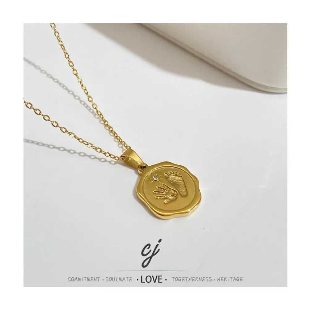 Carline Custom Women's Stainless Steel Zircon CZ 18K Gold PVD Plated Pendant Necklace Link Chain for Anniversary Jewelry Gifts