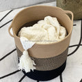 Handmade Dirty Clothes Basket Large Capacity Folding Cotton Basket Woven Rope Toy Storage Basket