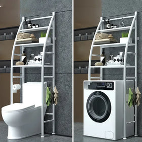 Home Organizer Shelf Rack Space Saver Width Adjustable Organization 2 Layer Over Washing Machine Storage Racks for Washing Room