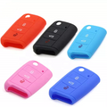 Silicone Car Key Case Cover 3 Buttons for VW Golf Custom Car Key Cases Covers Shell Auto Accessories Protective