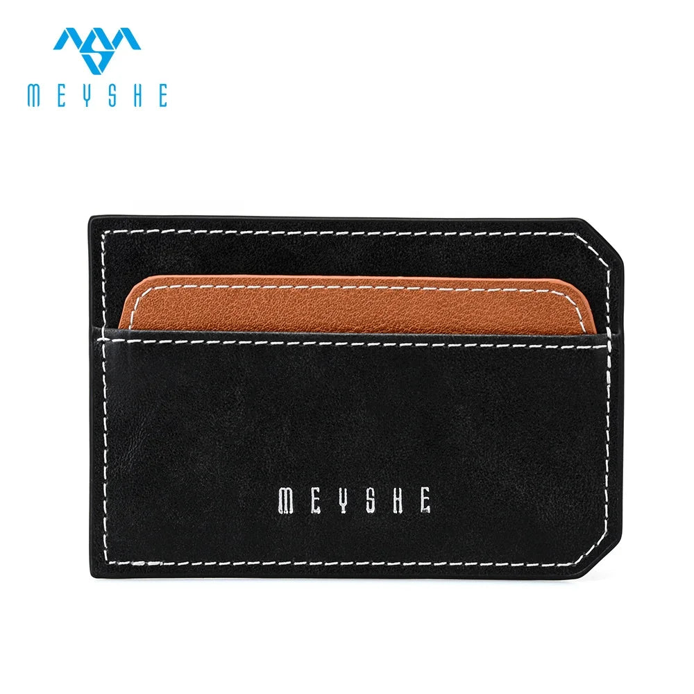 Popular Slim Luxury Black PU Leather RFID Card Case Customizable Logo for Business Credit Card Holder Business Style