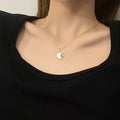 MC322 Wholesale 18k Gold Plated Stainless Steel Jewelry Natural Shell Round Crescent Moon and Sun Pendant Necklace for Women