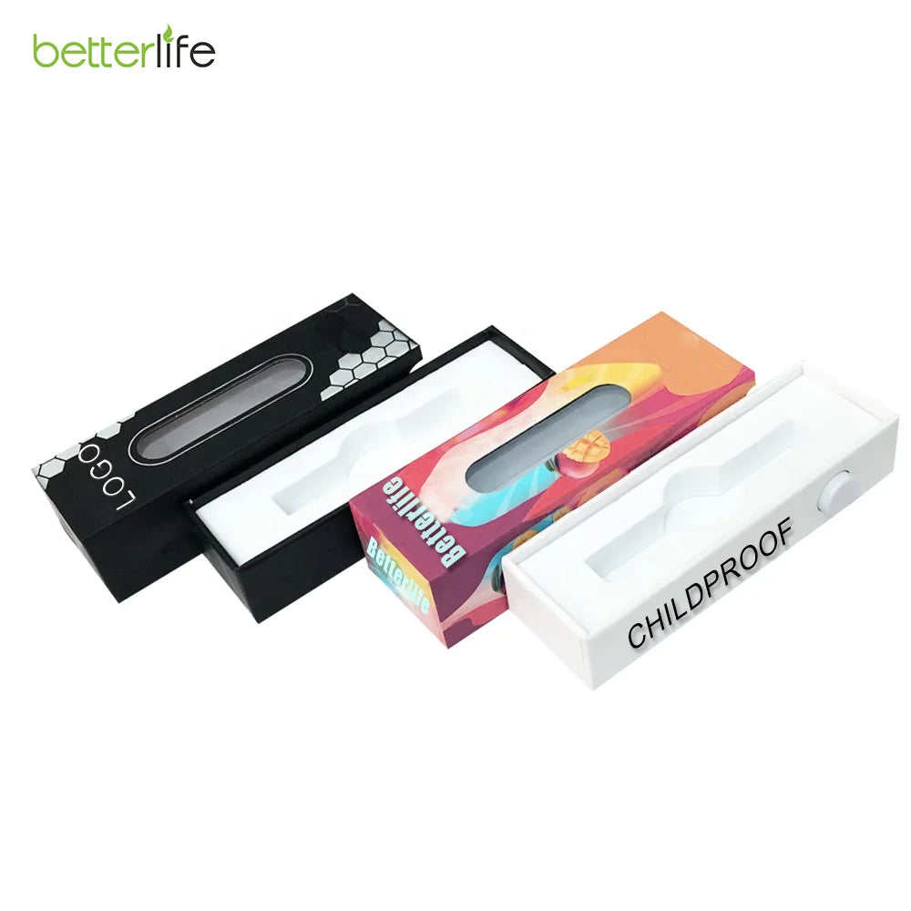 New Design Custom Logo Print Paper 1.0ml Packaging Box Modern Design Rolled Carton Single Packaging CR Drawer Box
