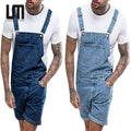 Liu Ming New Product Popular Men Casual Overalls Ripped Jeans Short Jumpsuits