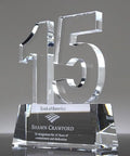 Adel Customized Crystal 15 Years of Service Award Plaque Design 190x140x50mm Engraved & UV Printed Gift Box