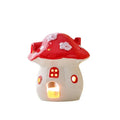 Creative Design Cute Mushroom House Ceramic Candle Holder Tealight Candlestick Home Decoration Hand-painted