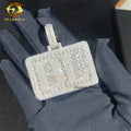 Custom Rectangle Pendants Iced Out Letter Baguette Diamond Hip Hop Men 925 Sterling Silver Moissanite Pendant