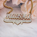 New Design Jewelry Advanced Simple Style Stainless Steel Personalized Custom Letter Diamond Necklace for Women