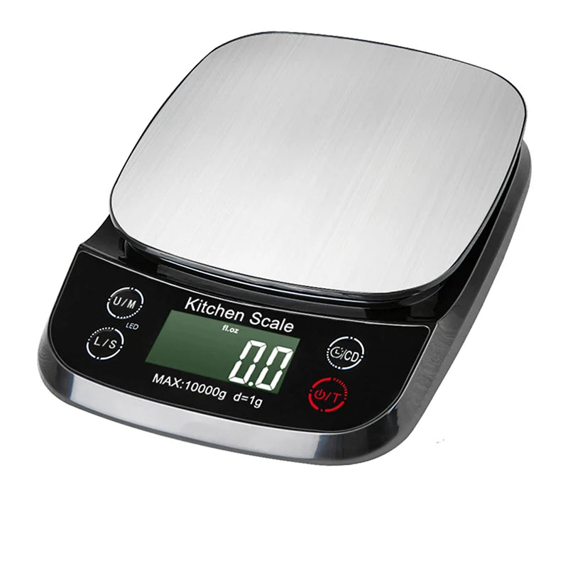 J&R Cheap Stainless Steel USB Rechargeable 10kg Waterproof Auto Shut Multifunction Electronic Weighing Food Kitchen Coffee Scale