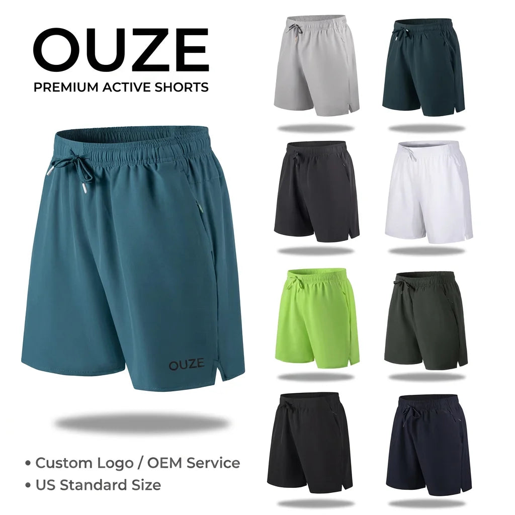 95%polyester5%spandex Men Plus Size Quick Dry Shorts Ultra Thin Men 5-Point Sport Shorts Gym Training Loose Fit Workout Shorts
