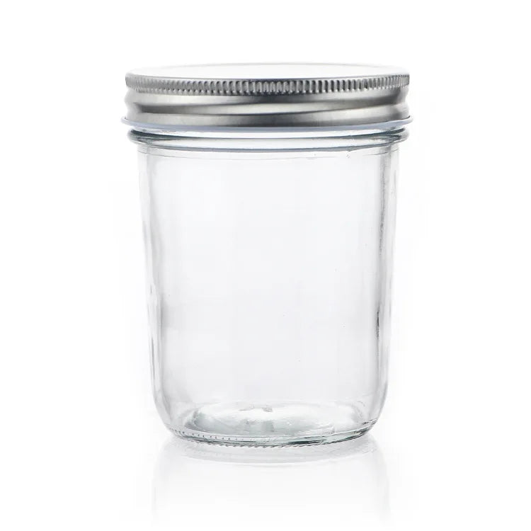 Factory Sell Clear 400 ml Glass Storage Jar Caviar Glass Jar Sloppy Joe Mason Jar With Aluminum Cap