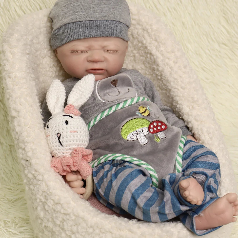18 Inch Silicone Reborn Baby Boy Resemble a Human Infant Unpainted Diy by Doll Reborner Artist Lifelike Dolls Without Makeup MegaBDM