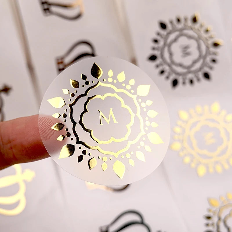 Waterproof Label Maker Printed on Demand Transparent Pvc Stickers Gold Foil Printing Custom Logo Clear Sticker Designers