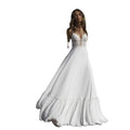 Simple Bohemia Illusion Lace Appliques Wedding Dress Off Shoulder  Spaghetti Strap a Line Bridal Gown 2025 Vestido De Novia