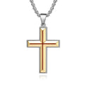 Alin Wholesale Red Line Cross Pendant Cross Decoration IPG  Stainless Steel Necklaces 316l Fine Jewelry for Men
