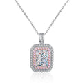 Light Luxury 1-Carat Radiant Cut Moissanite Necklace for Women 925 Sterling Silver with Sweet Cube Fine Jewelry