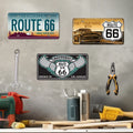 Route 66 Car License Plate Metal Sign America Wall Hanging Tin Printing Sign Garage Man Cave Decor MegaBDM