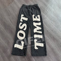 Custom Oversized Streetwear Pants Distessed Embroidery Man French Terry Heavyweight Acid Washed Men Baggy Sweatpants