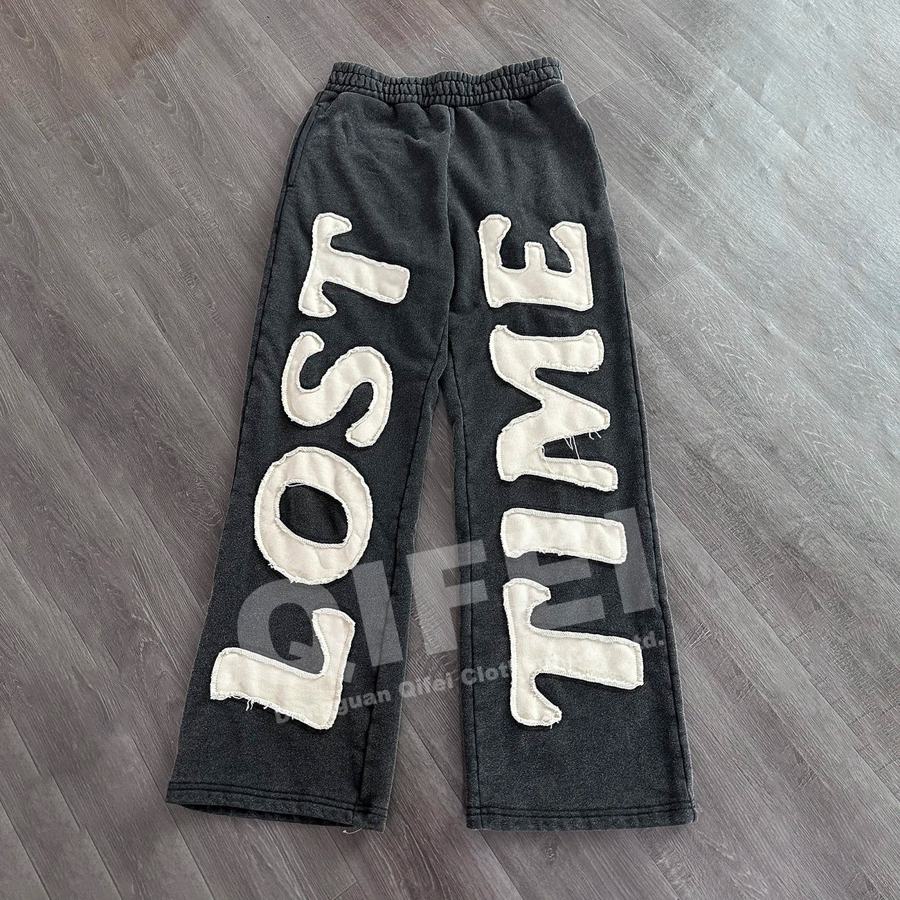 Custom Oversized Streetwear Pants Distessed Embroidery Man French Terry Heavyweight Acid Washed Men Baggy Sweatpants