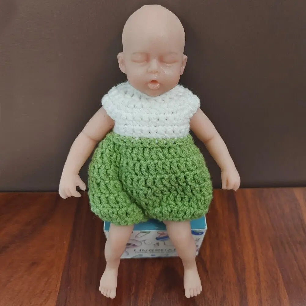 Realistic 7" and 10" Sleeping Full Solid Silicone Reborn Baby Boy Lifelike Newborn Baby Dolls Tiny Reborn Boy