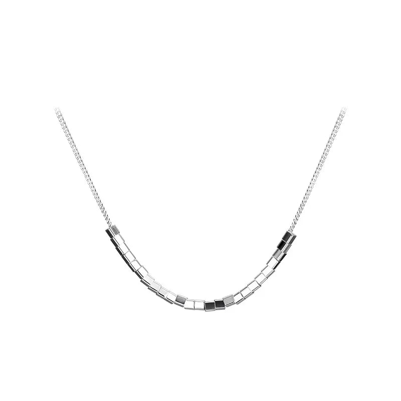 Factory Wholesale 925 Silver Geometric square Necklaces Pendant Fashion Jewelry Statement for Women