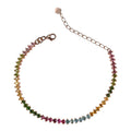 Delicate Rose Gold Plated 925 Silver Jewelry Natural Tourmaline Bracelet for Women Fine Jewelry Bracelets