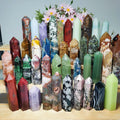 Wholesale Bulk Snowflake Obsidian Wand Crystals Energy Mookaite Jasper Point Fluorite Tower for Meditation
