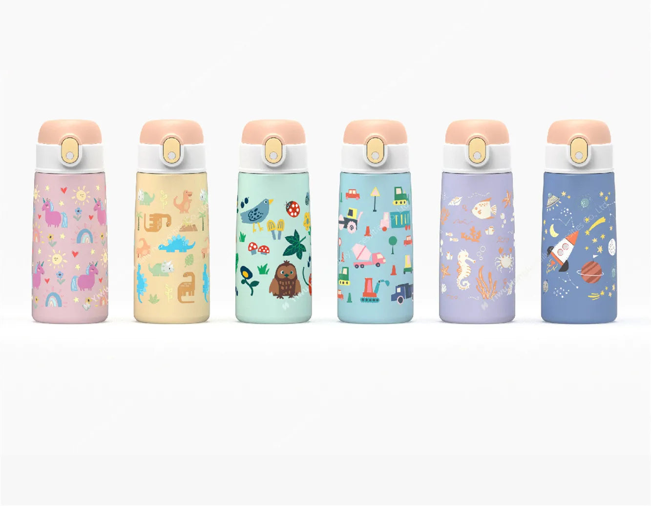 Madou Promotional Cute Eco-Friendly Drink Bottle Flip Top Portable Hot Water Kids Vacuum Thermos Straw Stainless Steel Tumbler