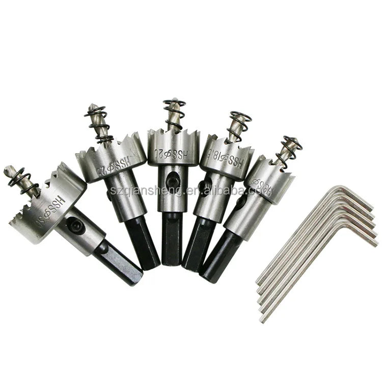 5pcs High Speed Steel 16-30mm Woodworking Tool Durable Drill Hole Saw Set