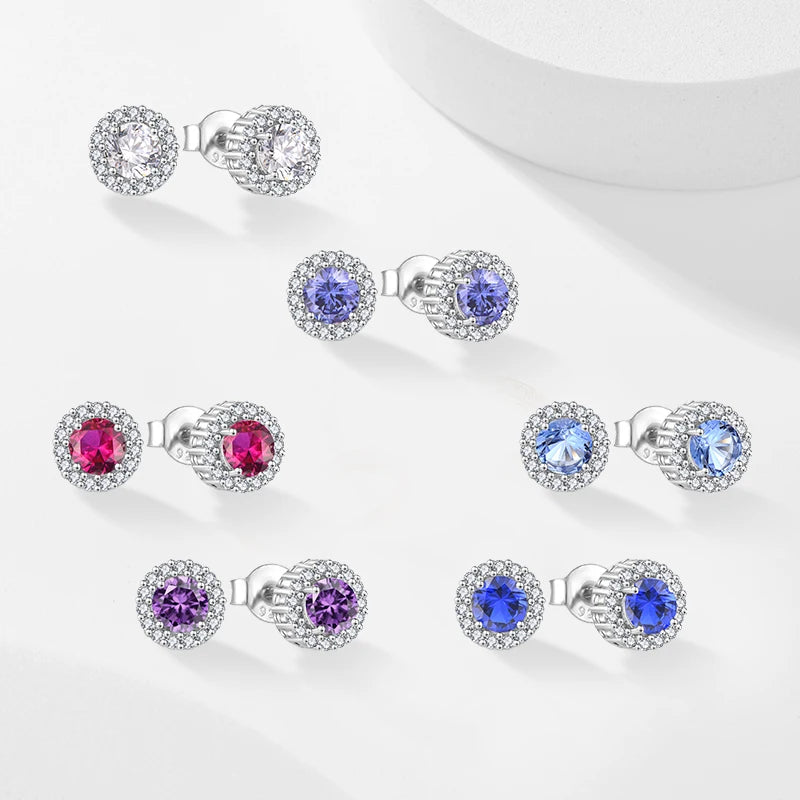 QX High Polished 5A Zirconia Wedding 925 Sterling Silver Earrings Fine Jewelry Fashion Stud Earrings Women Ideal for Daily Wear