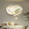 Factory Direct Decorative Landscape Art UV Printing Acrylic Feather Clock Painting Wall Art LED Home Improvement Lights