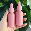 Wholesale 5ml 10ml 15ml 20ml 30ml 50ml 100ml Matte Pink Essential Oil Glass Dropper Bottle with Pipette