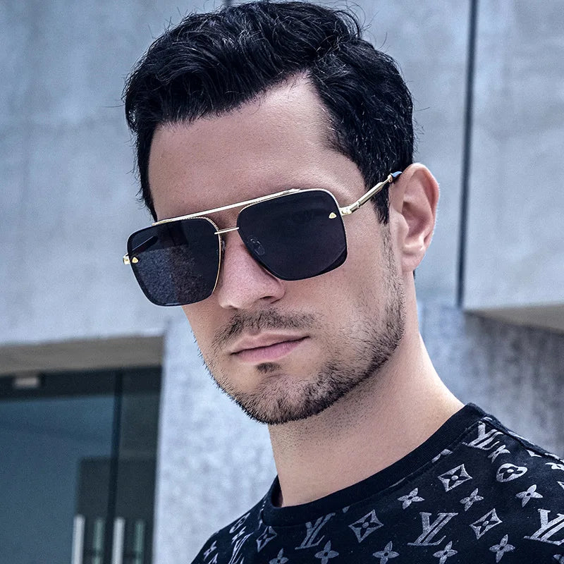 YTSLMLY10080 Custom Square Sunglasses for Men Wholesale 2022 Tac Lenses and Alloy Frame Eyeglass Shop Shades From China