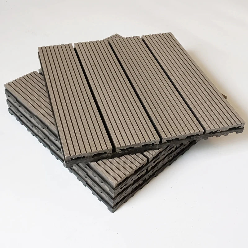 Garden Landscaping Decoration Outdoor Wood Plastic Composite Floor WPC Interlocking Decking Tiles