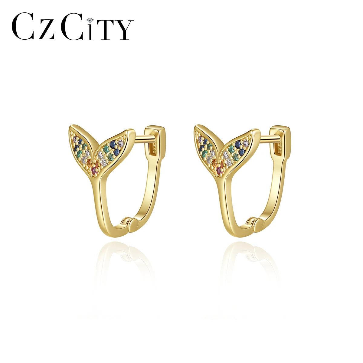 CZCITY Hot Sale Zircon New High Quality Charm Simple Hoop Trending Woman Ear Ring Fashion Gold Earrings