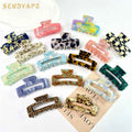 8.2cm High Quality Square Medium Acetate Hair Claw Clip Tortoise Shell Strong Hold Acetic Acid Hair Clips for Thick Hair