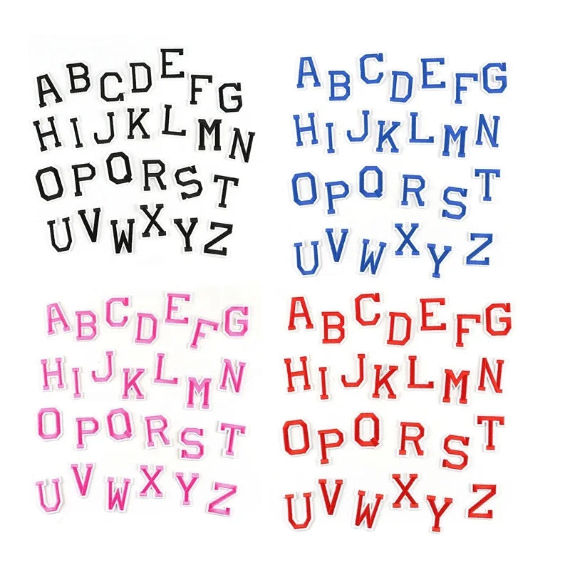 13 Colors Colorful Embroidery Alphabet Letter Iron on Patches Cloth Accessories Decoration DIY Number Embroidery Badges Patches
