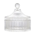Luxury Electroplating Glass Candy Container and Lid Geo Cut Glass Candle Jar Vessel for Candle DIY