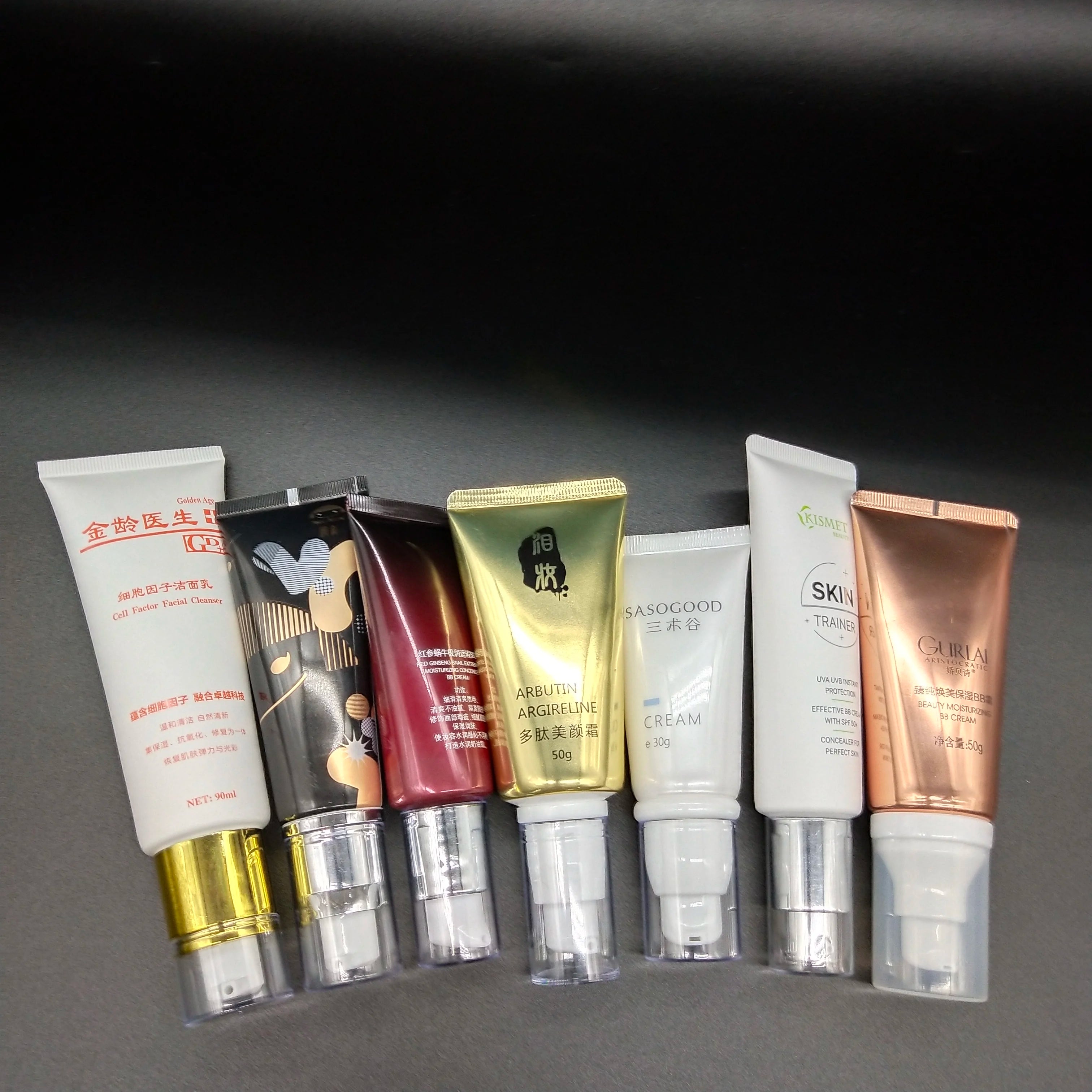 Customized Logo 50ml Soft PE Plastic Airless Pump Cosmetic Tube Premium Airless Pump Packaging