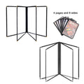 4 Page 8 View Transparent Restaurant Leather Menu Covers Clear PVC Inners Black Gold/Silver Corner JINDA Brand Fits A4/8x5inch