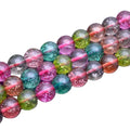 Large Color Selections 6mm 8mm 10mm 12mm Yellow Green White Crack Crystal Glass Beads Round Beads for Necklace Bracelet Making