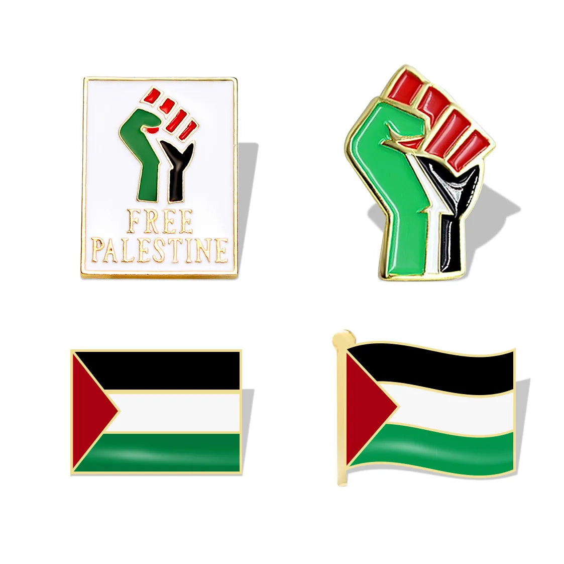 Pin Brooch Palestine Fist Pin Manufacturer Metal Gold Love Europe Promotion Plated Folk Art Uv Printing Custom Enamel Pin CN;GUA