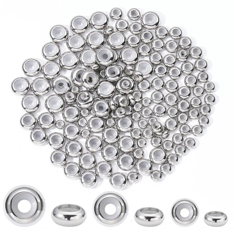 High Quality Stainless Steel Beads with Silicone Inside Positioning Beads for DIY Jewelry Making