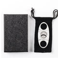 Cigar Accessories Double Blade Dual Laser Logo Stainless Steel Cutter for Cigar