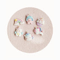 Colorful Unicorn Resin Flat Back Figurines Rainbow Charms Fit Children Hair Pin Cell Phone Case Embellishments