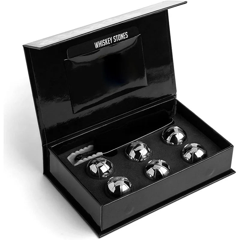 Hot Selling 2024 Custom Logo Whisky Chilling Stones 304 Stainless Steel Ice Cubes Whiskey Rock Stone Set for Bar Party