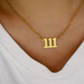New Gold Plated Stainless Steel Necklace 111 222 333 444 555 666 777 888 999 000 Necklace Dainty Angel Number Necklace for Women